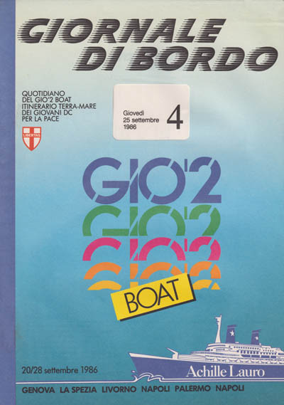Copertina Giornale di bordo n. 4 del GIO02 Boat - 1986